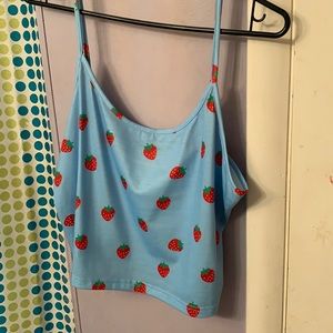 Shein Curve Strawberry Crop-Top